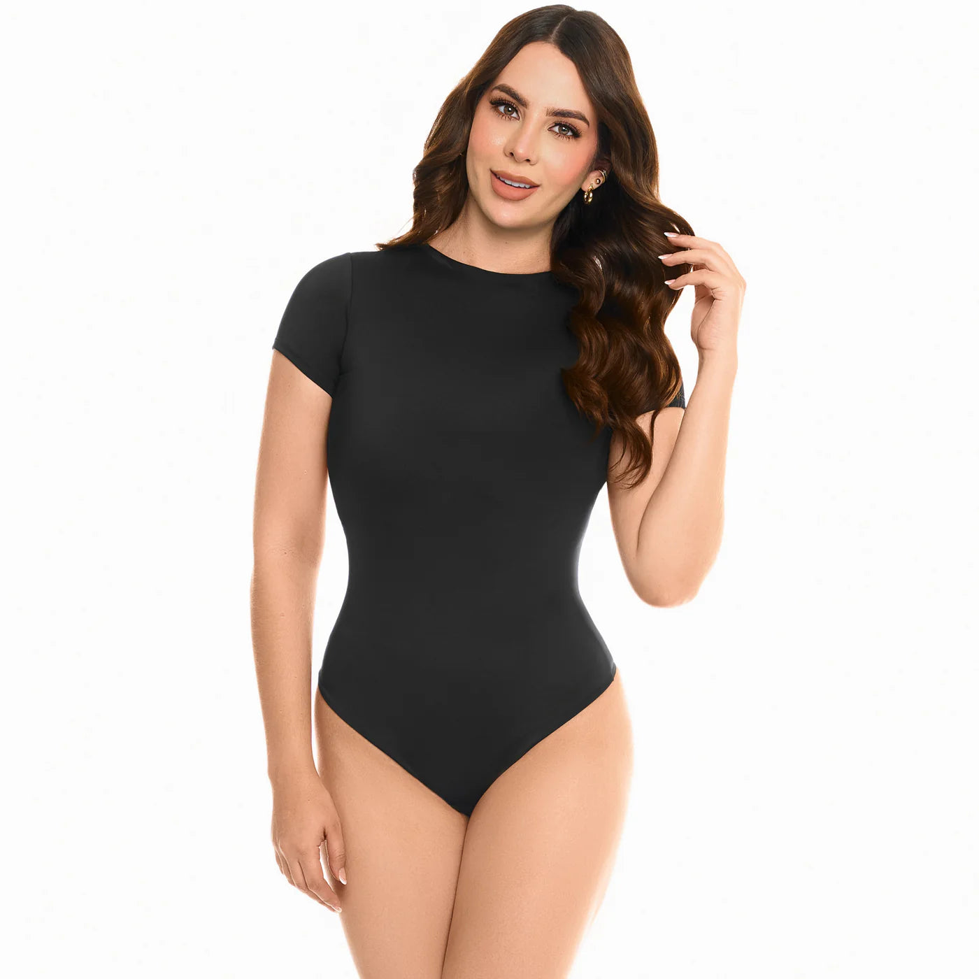 Body Olivia negro con control de abdomen