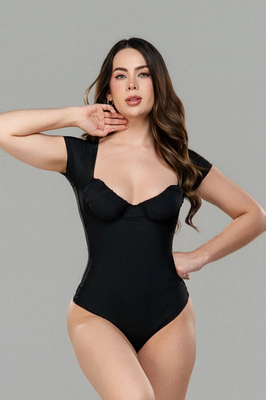 Body Sara negro con control de abdomen