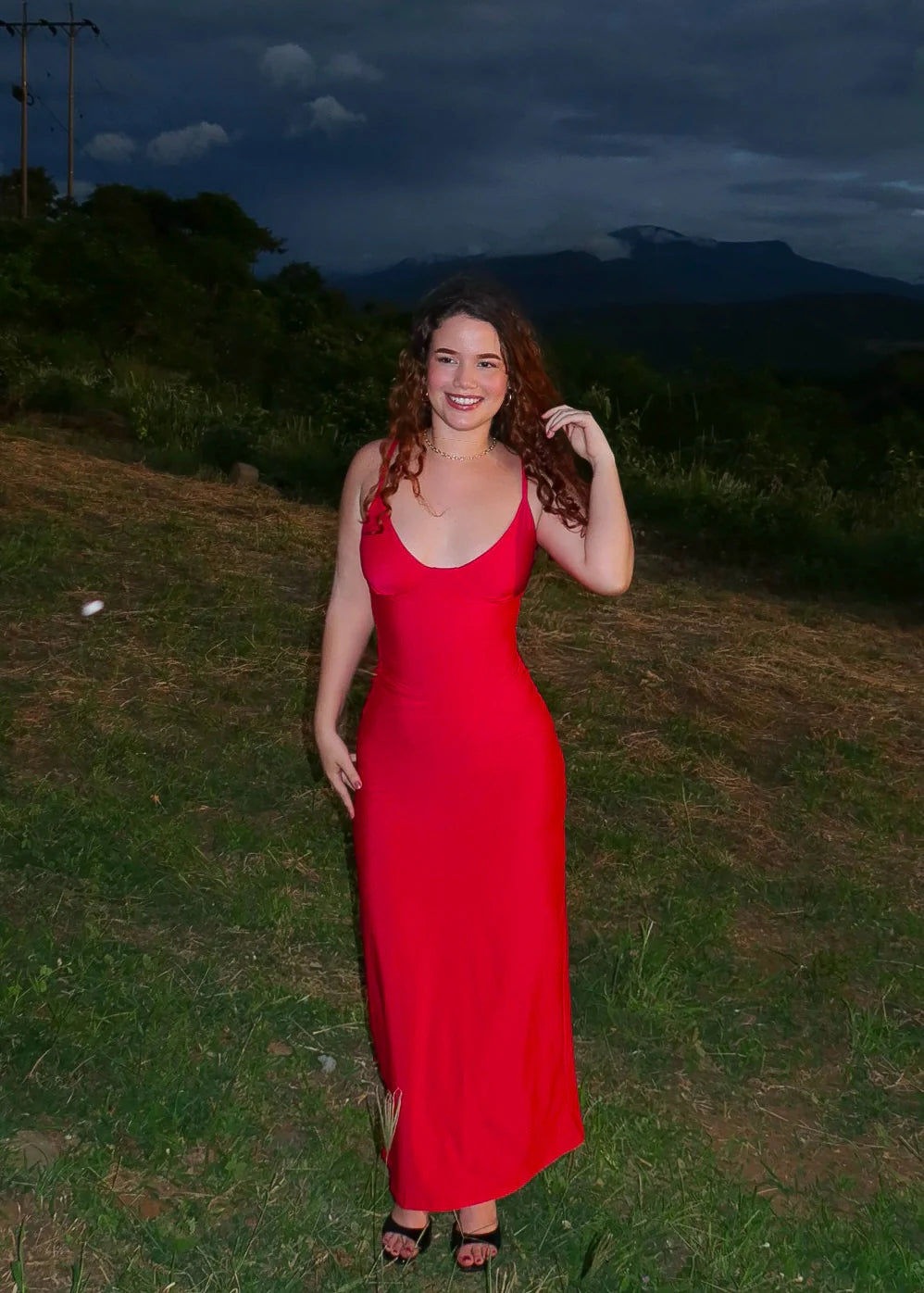 Vestido Georgina rojo con Faja Interna
