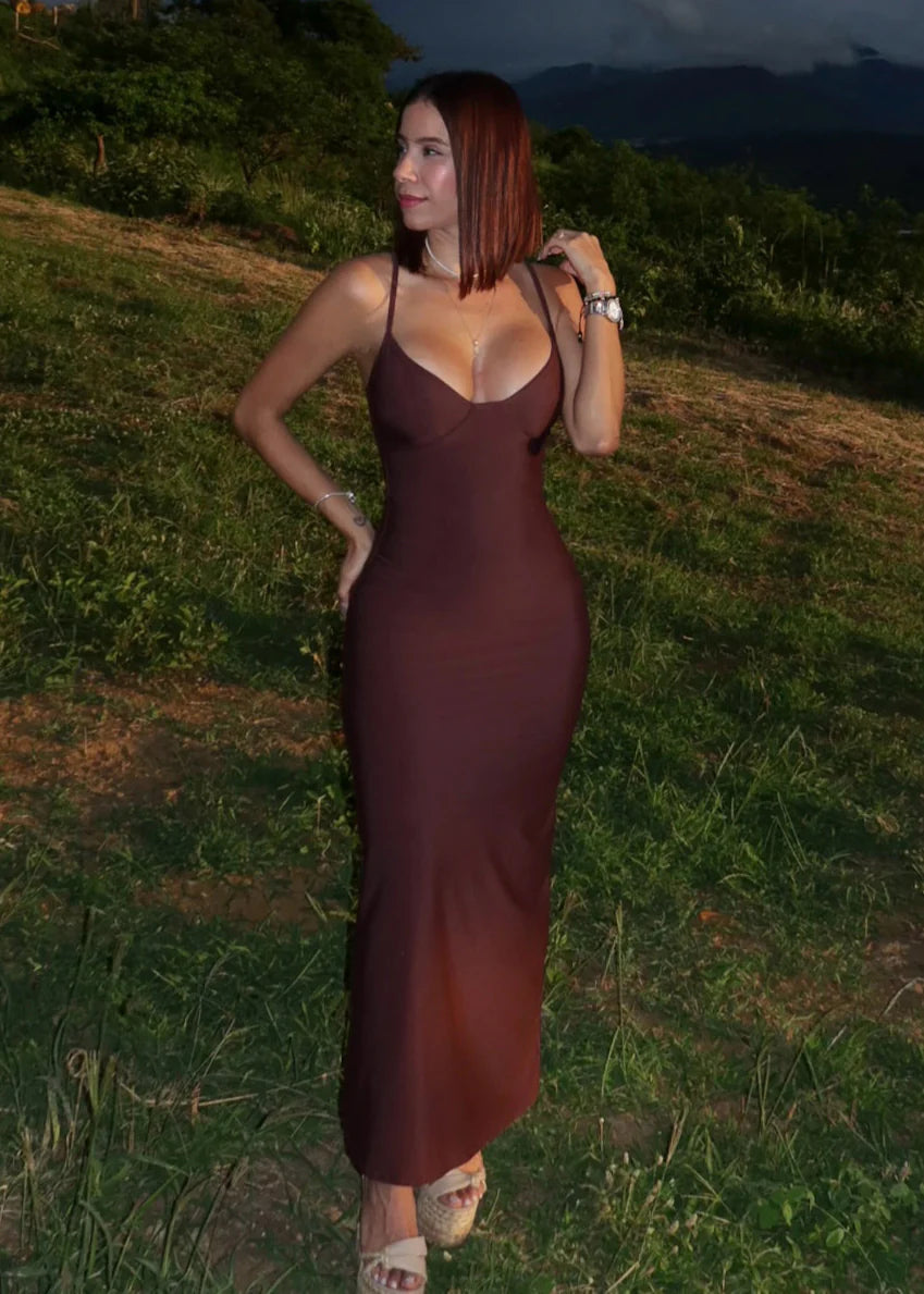 Vestido Georgina Afogato con Faja Interna